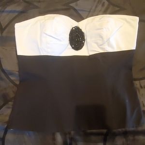 WHBM Black and white Jewel Accent Corset